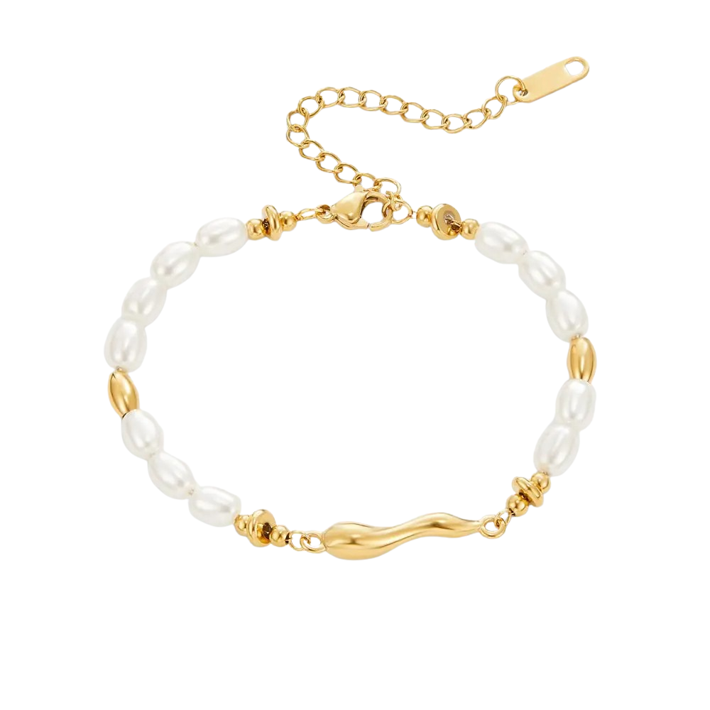 Wave Accent Pearl Bracelet