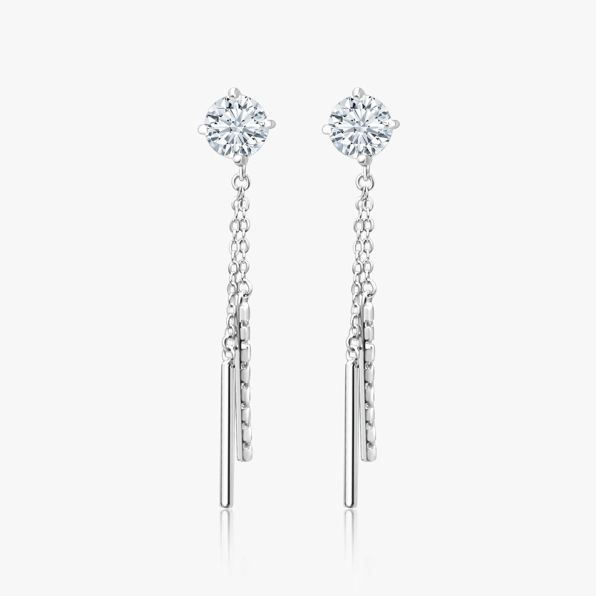 Celeste Drop Earrings in moissanite and sterling silver by Elme
