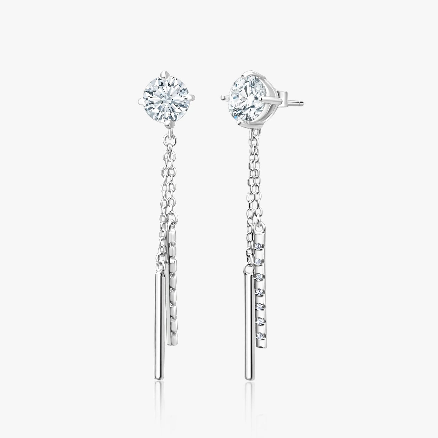 Celeste Drop Earrings in moissanite and sterling silver by Elme