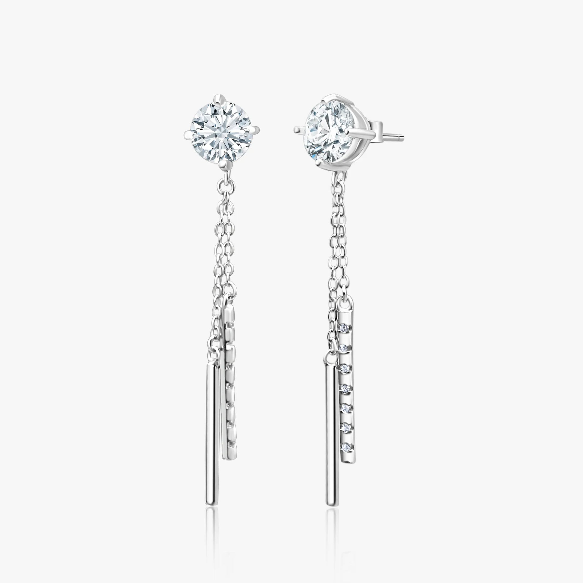Celeste Drop Earrings in moissanite and sterling silver by Elme