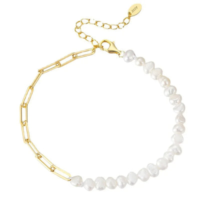 Elysian Gold-Pearl Chain Bracelet