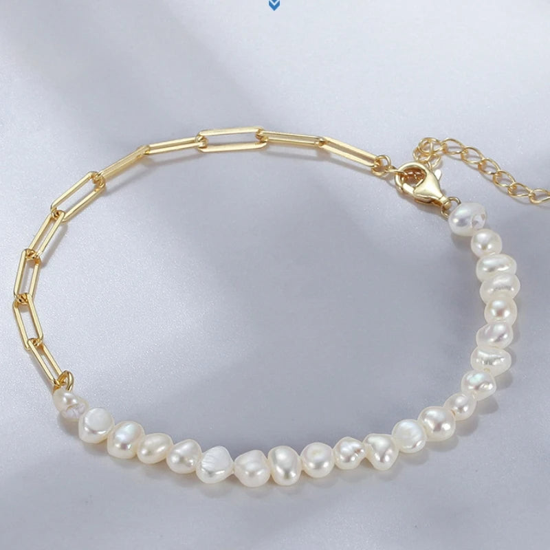 Elysian Gold-Pearl Chain Bracelet