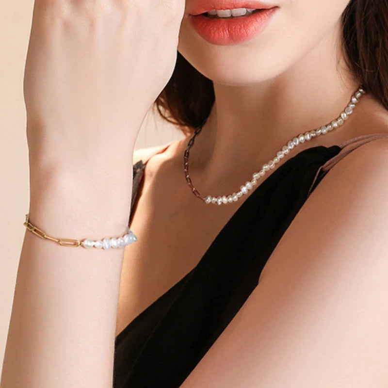 Elysian Gold-Pearl Chain Bracelet